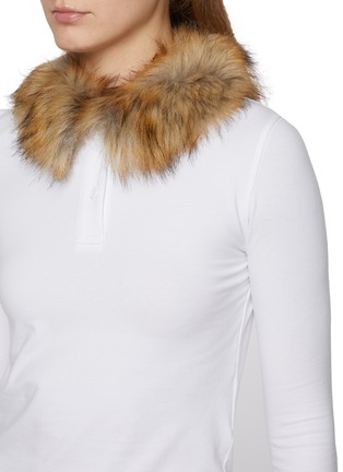  - WE11DONE - Long Sleeve Faux Fur Collar Top