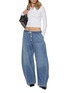 Figure View - Click To Enlarge - WE11DONE - Long Sleeve Faux Fur Collar Top