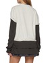 Back View - Click To Enlarge - WE11DONE - Long Sleeve Layered Roll Up Cotton Top