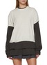 Main View - Click To Enlarge - WE11DONE - Long Sleeve Layered Roll Up Cotton Top