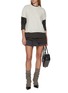 Figure View - Click To Enlarge - WE11DONE - Long Sleeve Layered Roll Up Cotton Top