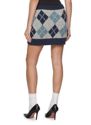 Back View - Click To Enlarge - WE11DONE - Argyle Intarsia Knit Mini Skirt