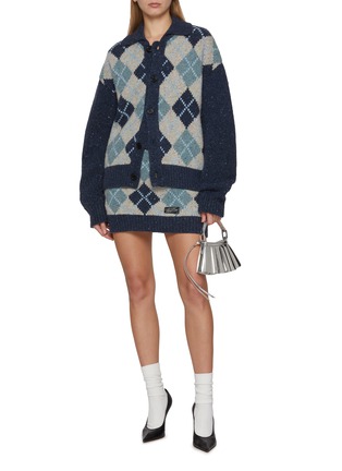 Figure View - Click To Enlarge - WE11DONE - Argyle Intarsia Knit Mini Skirt