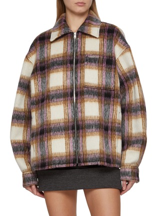 Main View - Click To Enlarge - WE11DONE - Chequered Fleece Lined Shirt Jacket