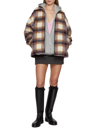 Figure View - Click To Enlarge - WE11DONE - Chequered Fleece Lined Shirt Jacket