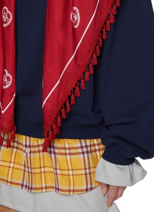  - WE11DONE - Detachable Scarf Layered Cotton Sweatshirt