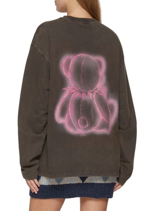 Back View - Click To Enlarge - WE11DONE - Oversized Long Sleeve Teddy Graphic Top