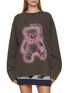 Main View - Click To Enlarge - WE11DONE - Oversized Long Sleeve Teddy Graphic Top