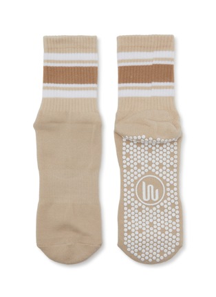 Detail View - Click To Enlarge - MOVEACTIVE - Crew Non-Slip Grip Socks Set of 3 — Almond