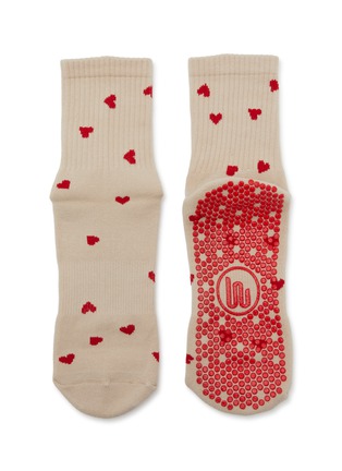  - MOVEACTIVE - Crew Non-Slip Grip Socks Set of 3 — Almond