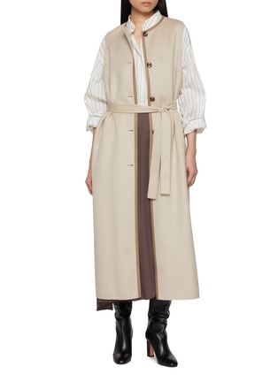 Figure View - Click To Enlarge - YVES SALOMON - Long Wool Cashmere Gilet