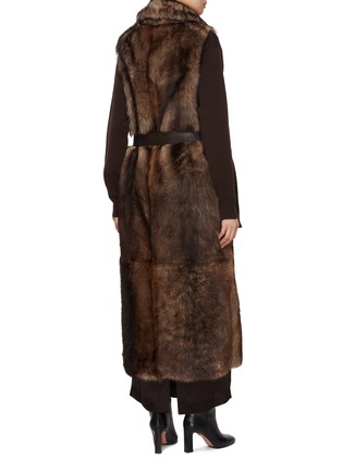 Back View - Click To Enlarge - YVES SALOMON - Sleeveless Shearling Long Gilet
