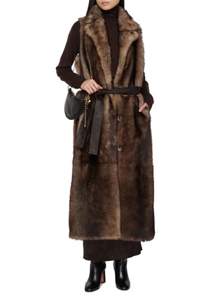 Figure View - Click To Enlarge - YVES SALOMON - Sleeveless Shearling Long Gilet