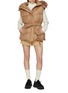 Figure View - Click To Enlarge - YVES SALOMON - Fox Fur Trim Hood Wool Silk Puffer Gilet