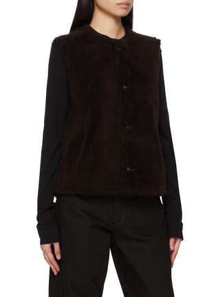 Detail View - Click To Enlarge - YVES SALOMON - Reversible Shearling Gilet