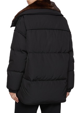 Back View - Click To Enlarge - YVES SALOMON - Mink Fur Collar Puffer Jacket