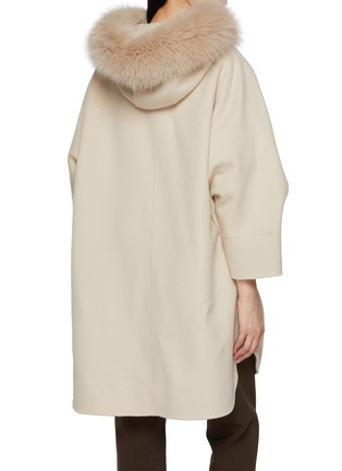 Back View - Click To Enlarge - YVES SALOMON - Fox Fur Trim Wool Cashmere Coat