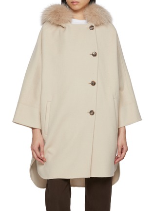 Main View - Click To Enlarge - YVES SALOMON - Fox Fur Trim Wool Cashmere Coat