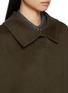 - YVES SALOMON - Mink Fur Collar Wool Cashmere Cape Coat