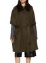 Main View - Click To Enlarge - YVES SALOMON - Mink Fur Collar Wool Cashmere Cape Coat