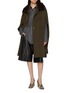 Figure View - Click To Enlarge - YVES SALOMON - Mink Fur Collar Wool Cashmere Cape Coat