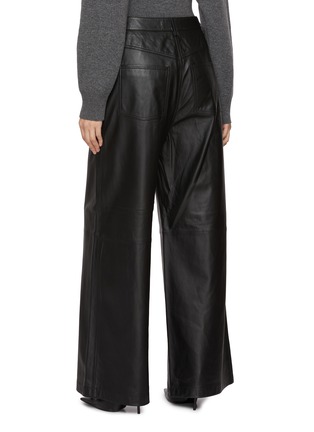 Back View - Click To Enlarge - YVES SALOMON - Wide Leg Leather Pants