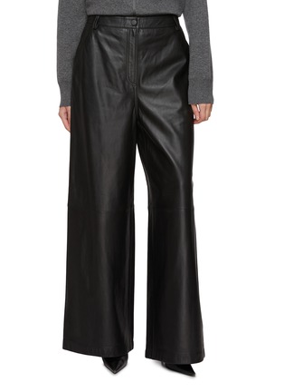 Main View - Click To Enlarge - YVES SALOMON - Wide Leg Leather Pants