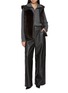 Figure View - Click To Enlarge - YVES SALOMON - Wide Leg Leather Pants