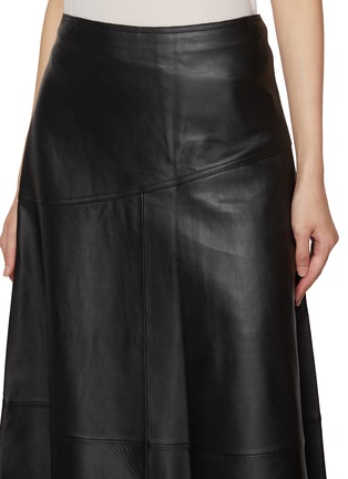  - YVES SALOMON - Flared Leather Midi Skirt
