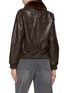Back View - Click To Enlarge - YVES SALOMON - Detachable Mink Collar Leather Bomber Jacket