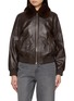Main View - Click To Enlarge - YVES SALOMON - Detachable Mink Collar Leather Bomber Jacket