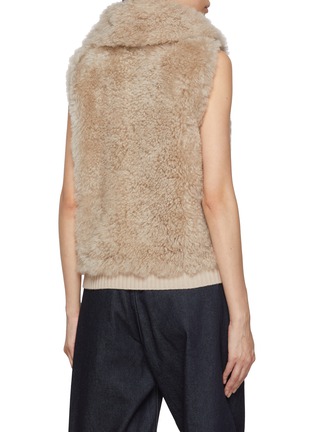 Back View - Click To Enlarge - YVES SALOMON - Sleeveless Curly Lamb Fur Knit Gilet