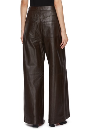 Back View - Click To Enlarge - YVES SALOMON - Wide Leg Leather Pants