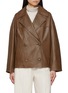 Main View - Click To Enlarge - YVES SALOMON - Double Breasted Leather Peacoat