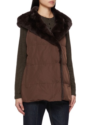 Detail View - Click To Enlarge - YVES SALOMON - Sleeveless Puffer Fur Gilet