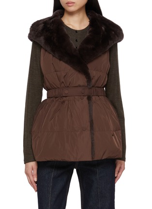 Main View - Click To Enlarge - YVES SALOMON - Sleeveless Puffer Fur Gilet
