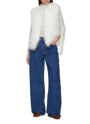 Figure View - Click To Enlarge - YVES SALOMON - Sleeveless Feather Gilet