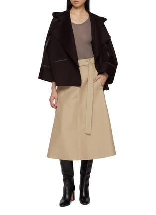 Figure View - Click To Enlarge - YVES SALOMON - Wide Wool Cashmere Jacket