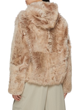 Back View - Click To Enlarge - YVES SALOMON - Curly Shearling Hooded Jacket