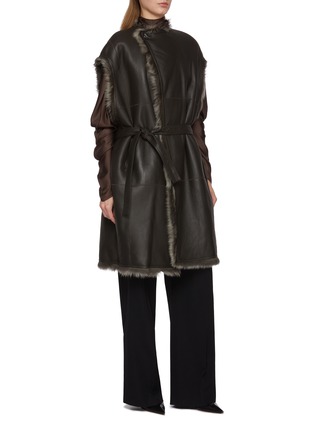 Detail View - Click To Enlarge - YVES SALOMON - Chunky Shearling Long Gilet