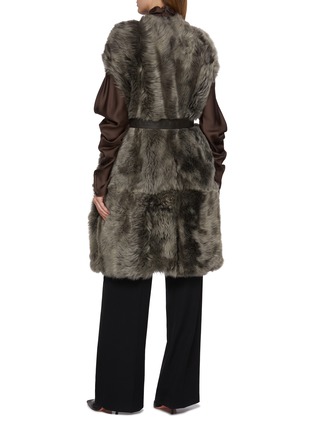 Back View - Click To Enlarge - YVES SALOMON - Chunky Shearling Long Gilet