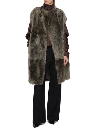 Figure View - Click To Enlarge - YVES SALOMON - Chunky Shearling Long Gilet