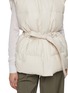  - YVES SALOMON - Fox Trim Hood Wool Silk Puffer Gilet