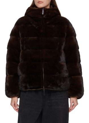 Main View - Click To Enlarge Main View - Click To Enlarge - YVES SALOMON - Revers Mink Puffer Jacket