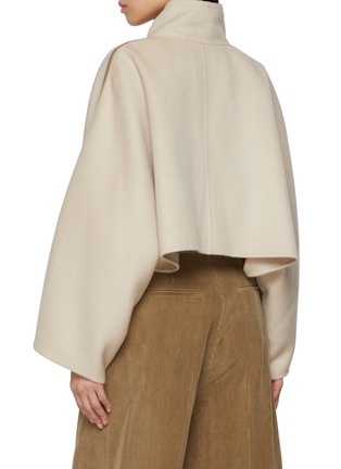 Back View - Click To Enlarge - YVES SALOMON - Cropped Cape Wool Cashmere Jacket