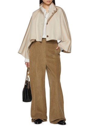 Figure View - Click To Enlarge - YVES SALOMON - Cropped Cape Wool Cashmere Jacket
