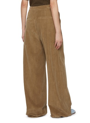 Back View - Click To Enlarge - YVES SALOMON - Wide Leg Cotton Corduroy Pants