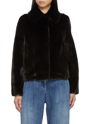 Main View - Click To Enlarge - YVES SALOMON - Collared Mink Fur Short Jacket