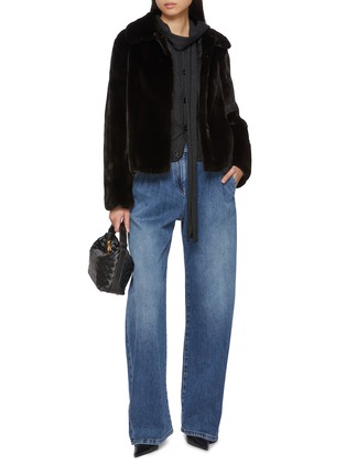 Figure View - Click To Enlarge - YVES SALOMON - Collared Mink Fur Short Jacket