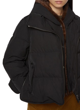  - YVES SALOMON - Mink Bib Hood Technical Puffer Jacket